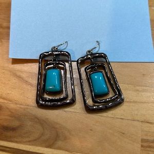 Turquoise and metal earrings